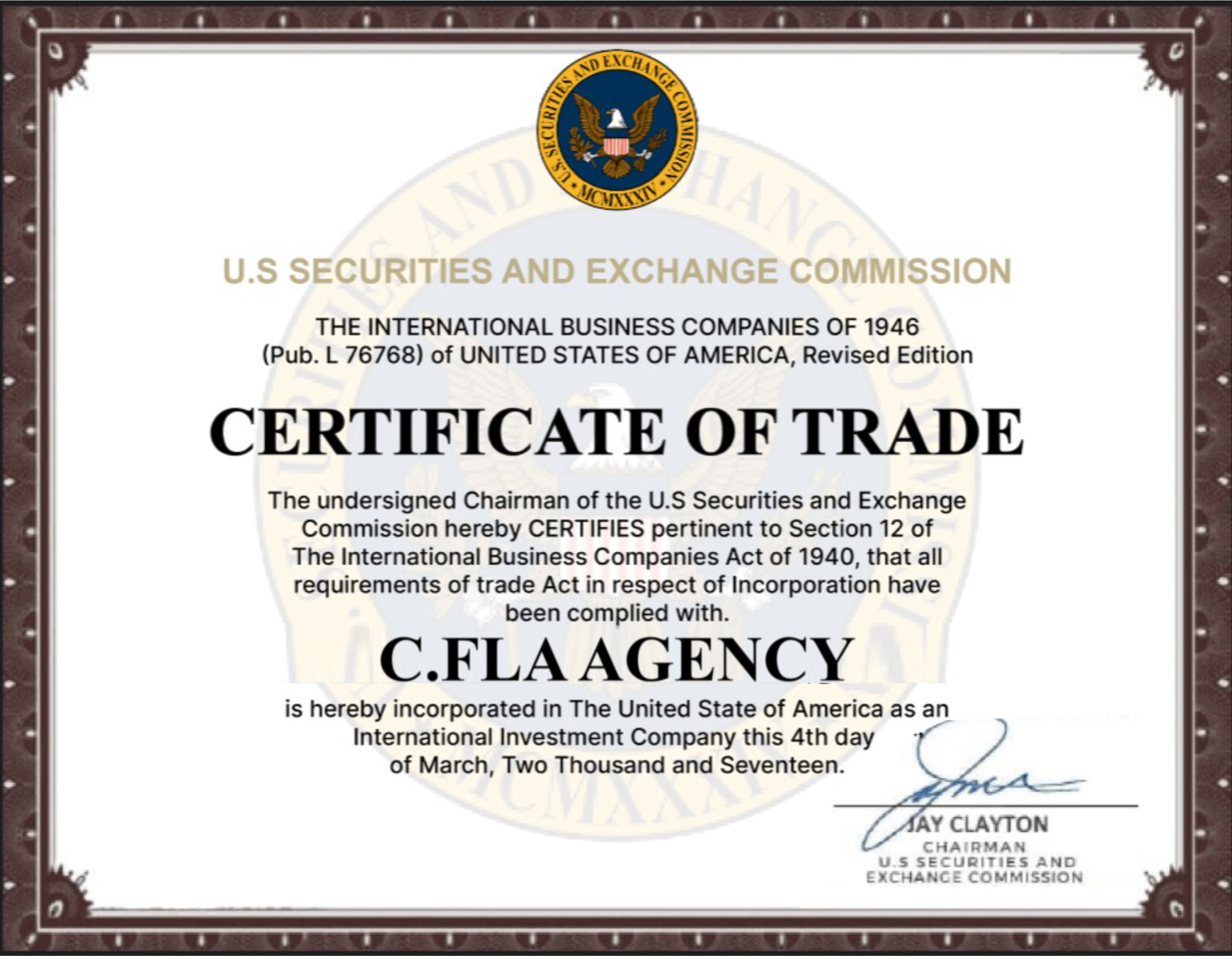 Incorporation Certificate